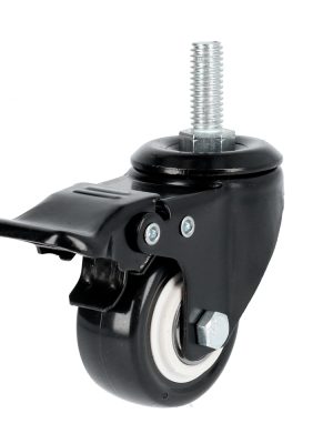 RVNE6B.jpg RVNE6B - Rodaja de PVC negro con espiga roscada con freno 2-1/2" Surtek