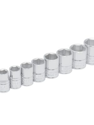 S02HS - Juego de dados cuadro de 3/8", 6 puntas, en pulgadas, 8 piezas Urrea