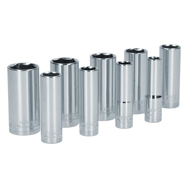 S12S.jpg S12S - Juego de dados largos cuadro de 3/8", 6 puntas, en pulgadas, 9 piezas Surtek