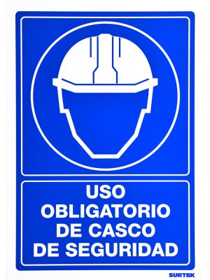SES12.jpg SES12 - Señal "Uso obligatorio de casco de seguridad" Surtek