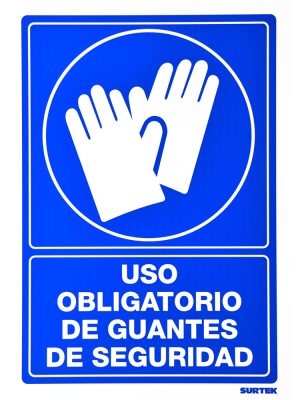 SES14.jpg SES14 - Señal "Uso obligatorio de guantes de seguridad" Surtek