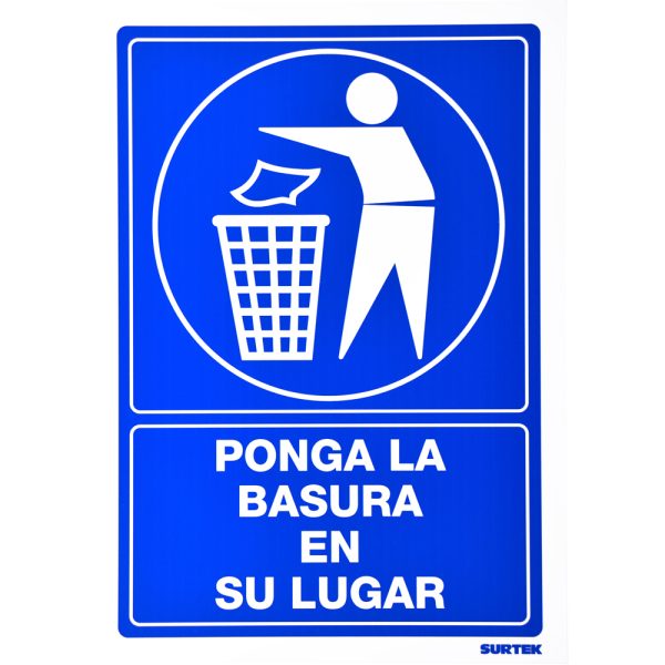 SES15 - Señal "Ponga la basura en su lugar" Surtek