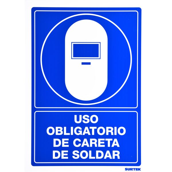 SES17 - Señal "Uso obligatorio de careta de soldar" Surtek