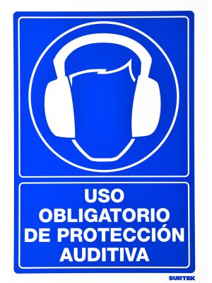 SES18.jpg SES18 - Señal "Uso obligatorio de protección auditiva" Surtek