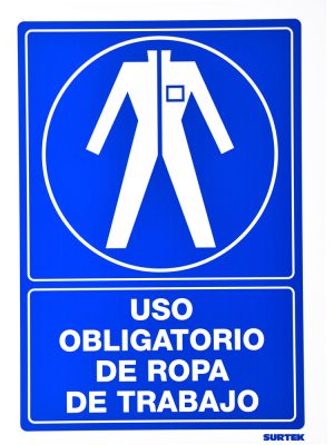 SES19.jpg SES19 - Señal "Uso obligatorio de ropa de trabajo" Surtek