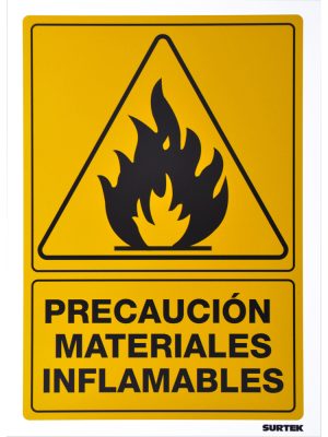 SES28.jpg SES28 - Señal "Precaución materiales inflamables" Surtek