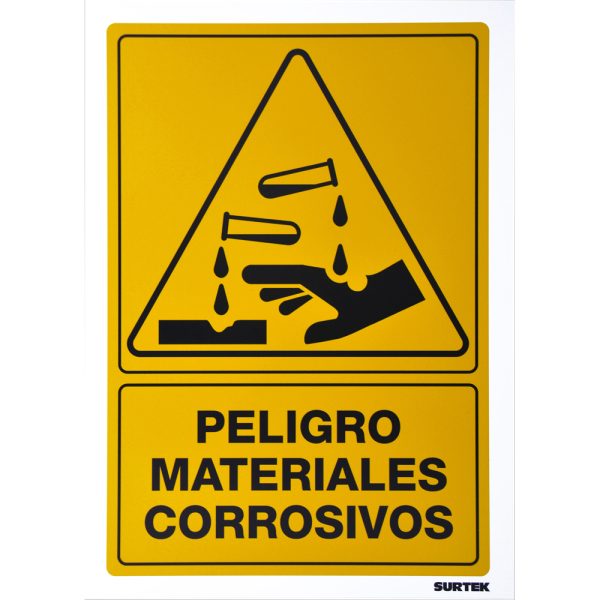 SES29 - Señal "Peligro materiales corrosivos" Surtek