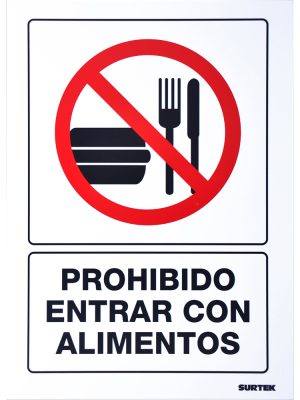 SES38.jpg SES38 - Señal "Prohibido entrar con alimentos" Surtek
