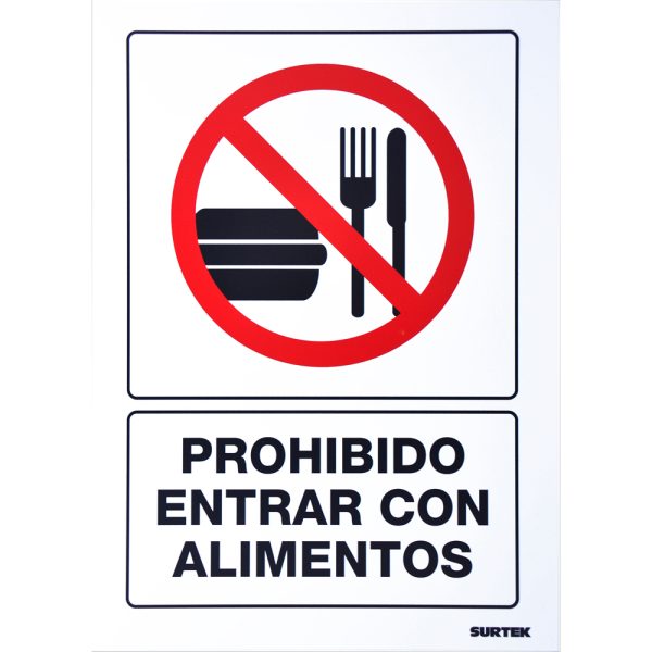 SES38 - Señal "Prohibido entrar con alimentos" Surtek
