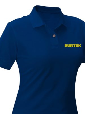 SPODZC - Playera tipo polo para dama color azul talla CH Surtek