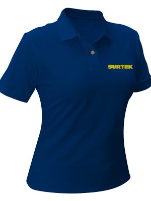 SPODZM - Playera tipo polo para dama color azul talla M Surtek