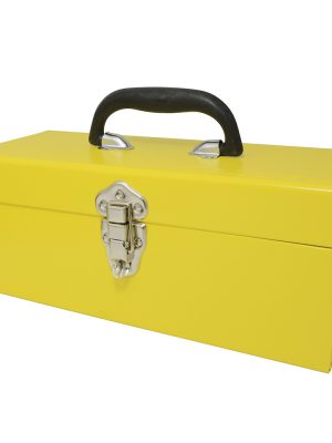 TB08 - Caja portaherramientas metálica color amarillo 14" x 6" x 6" Surtek