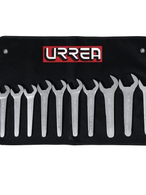 U3500AM - Juego de llaves de servicio satinadas métricas, 10 piezas en estuche Urrea