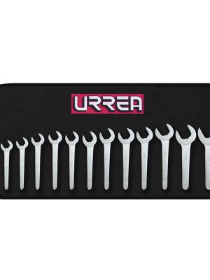 U3500B - Juego de llaves de servicio satinadas en pulgadas, 13 piezas en estuche Urrea