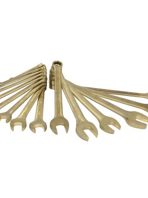 UH1200FM - Juego de llaves combinadas de bronce-aluminio antichispa métricas, 12 puntas, 15 piezas Urrea