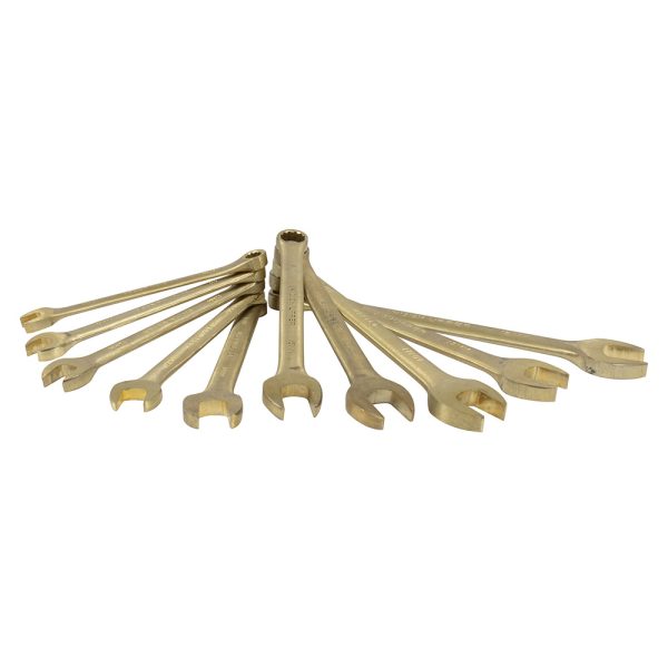 UH1200KM - Juego de llaves combinadas de bronce-aluminio antichispa métricas, 12 puntas, 10 piezas Urrea