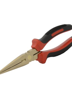 UH2292.jpg UH2292 - Pinza de bronce-aluminio antichispa con mango bimaterial de 8", punta larga Urrea