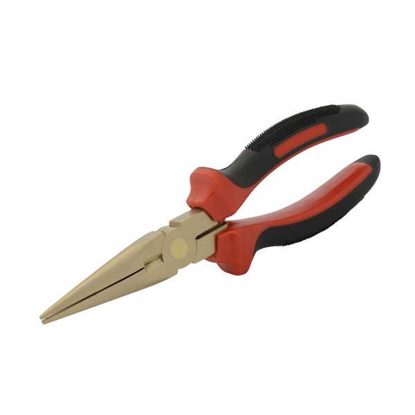 UH2292 - Pinza de bronce-aluminio antichispa con mango bimaterial de 8", punta larga Urrea