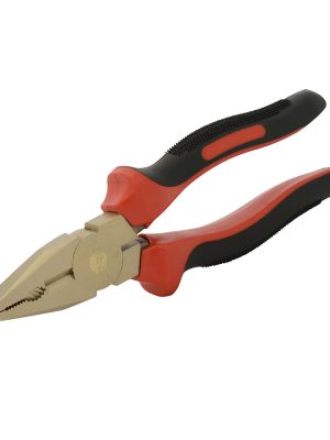 UH268.jpg UH268 - Pinza de bronce-aluminio antichispa con mango bimaterial de 8", para electricista Urrea