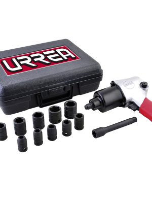 UP731K - Juego de pistola de impacto neumática cuadro de 1/2" y accesorios en pulgadas, 13 piezas Urrea