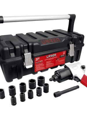 UP731KM - Juego de pistola de impacto neumática cuadro de 1/2" y accesorios métricos, 13 piezas Urrea