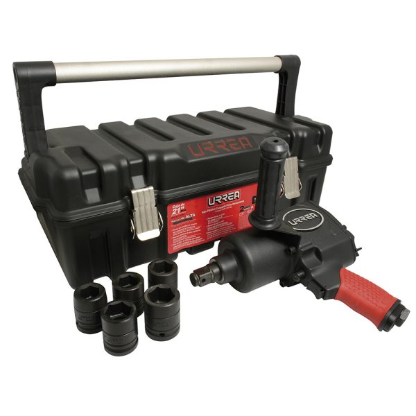 UP772HAKM - Juego de pistola de impacto neumática cuadro de 3/4" y accesorios métricos, 7 piezas Urrea