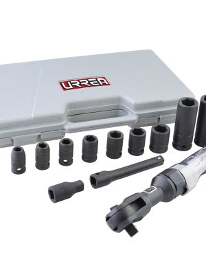 UP886HK - Juego de matraca neumática y dados cuadro de 1/2" en pulgadas, 12 piezas Urrea