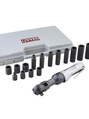 UP886K - Juego de matraca neumática y dados cuadro de 3/8" en pulgadas , 14 piezas Urrea