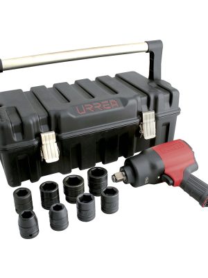UPC776K - Juego de pistola de impacto neumática cuadro de 3/4" y accesorios en pulgadas, 10 piezas Urrea