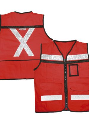 USCH11 - Chaleco de seguridad tipo supervisor cerrado con reflejante rojo M Urrea