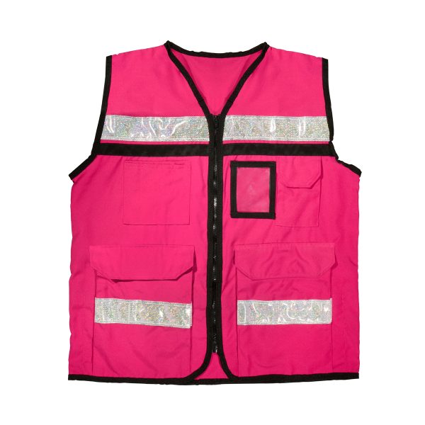 USCH81 - Chaleco de seguridad tipo supervisor cerrado con reflejante rosa CH Urrea