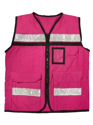 USCH82 - Chaleco de seguridad tipo supervisor cerrado con reflejante rosa M Urrea