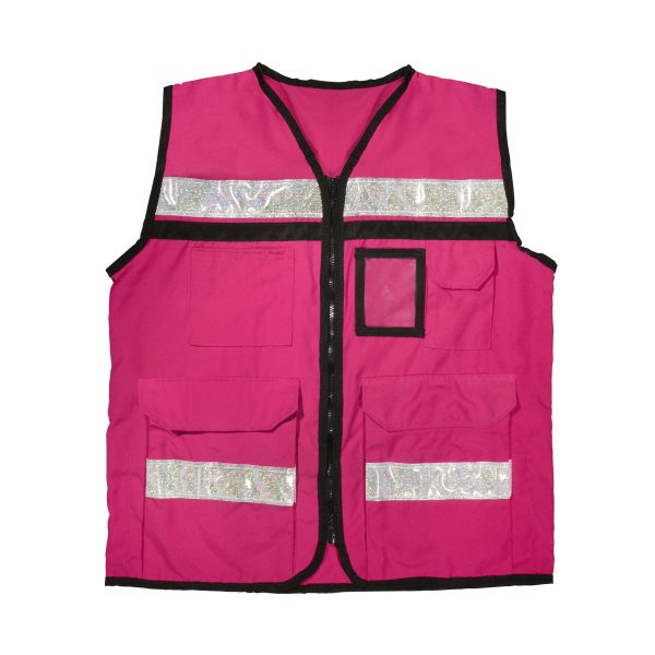 USCH82 - Chaleco de seguridad tipo supervisor cerrado con reflejante rosa M Urrea