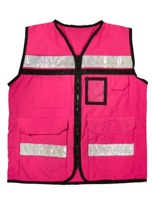 USCH83 - Chaleco de seguridad tipo supervisor cerrado con reflejante rosa G Urrea