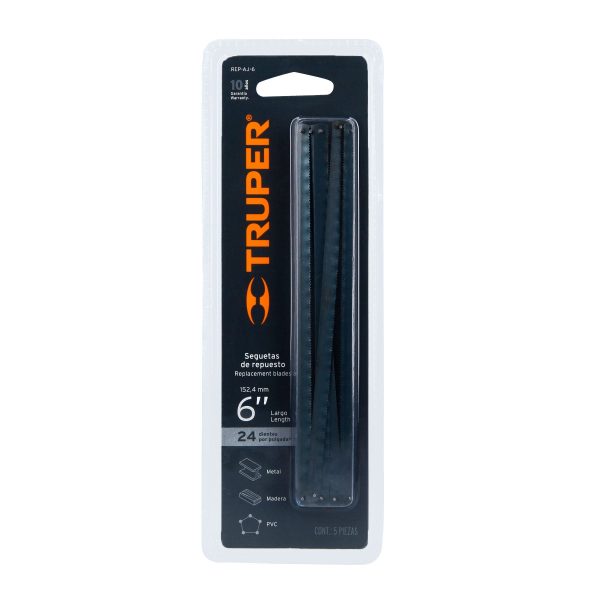 10220 - Blíster con 5 seguetas de repuesto para AJ-6, Truper