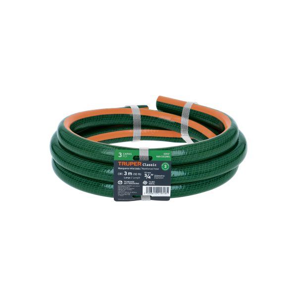 103947 - Manguera de jardín 3/4', 3 capas, 3m, sin conexiones, TRUPER