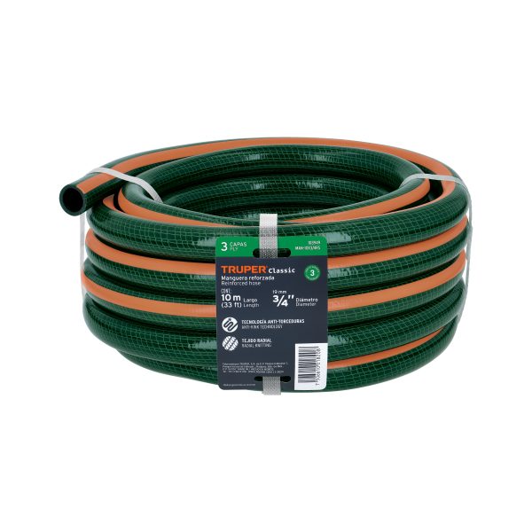 103949 - Manguera de jardín 3/4', 3 capas, 10m, sin conexiones TRUPER