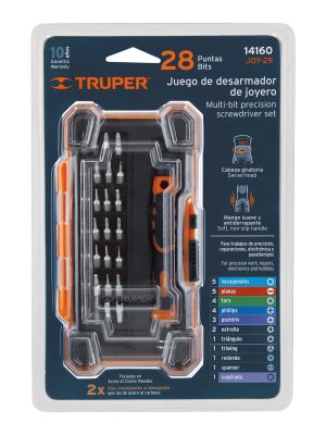 14160 - Desarmador de precisión con 28 puntas intercambiables