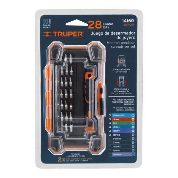 14160 - Desarmador de precisión con 28 puntas intercambiables