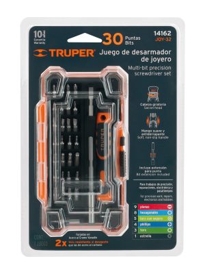 14162 14162 - Desarmador de precisión con 30 puntas y extensión, Truper