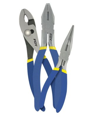 142027 - Juego de pinzas para electricista con mango doble plastisol, 3 piezas Foy