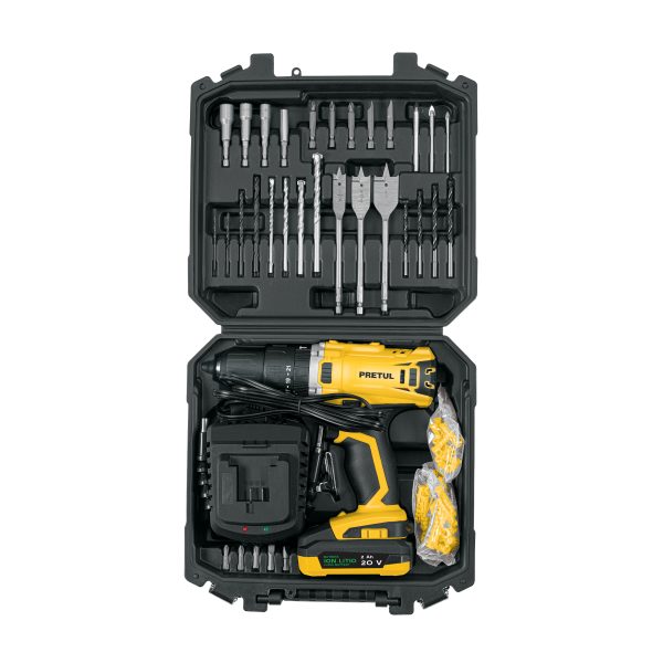 29000 - Kit rotomartillo 1/2', 20V, 32 accesorios, PRETUL