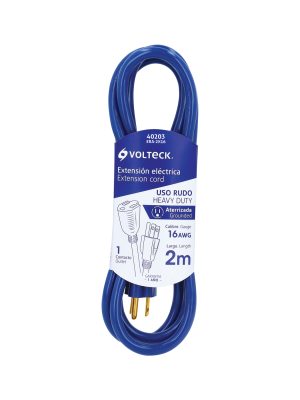 40203 - Extensión de uso rudo aterrizada 2 m calibre 16, Volteck