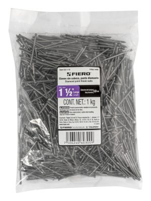 44496 - Bolsa con 1 kg de clavo estándar 1-1/2' sin cabeza, Fiero