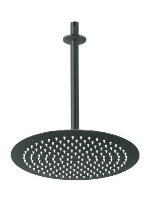 44822 44822 - Regadera plato redondo 12' con brazo, negro, FOSET RIVIERA