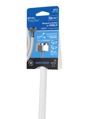 45310 - Manguera p/WC, vinilo blanco, 1/2' x 7/8', 35 cm
