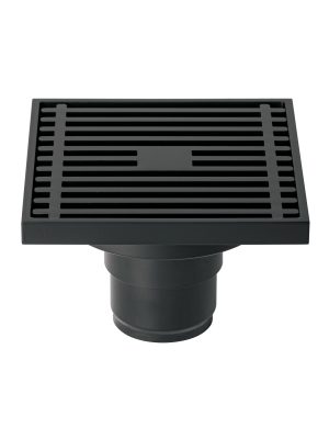 45653 45653 - Resumidero cuadrado 4'x 4', latón, negro, Foset Riviera