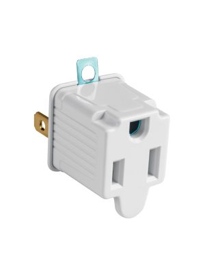 46252 - Bolsa con 2 adaptadores 3 a 2 blancos, Volteck