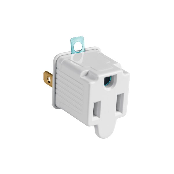 46252 - Bolsa con 2 adaptadores 3 a 2 blancos, Volteck