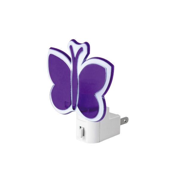 46293 - Luz de noche con lámpara E12, mariposa, Volteck